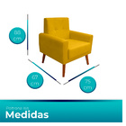 Poltrona Para Sala Confortável E Reforçada Isis Suede - Jylcr