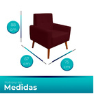 Poltrona Para Sala Confortável E Reforçada Isis Suede - Jylcr