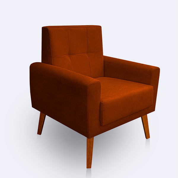 Poltrona Para Sala Confortável E Reforçada Isis Suede - Jylcr