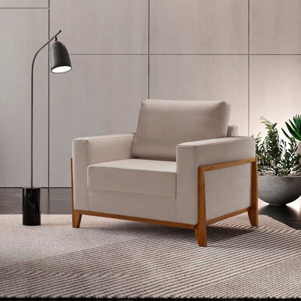 Poltrona Para Sala De Estar 104cm Paris Bege Bege | Leroy Merlin