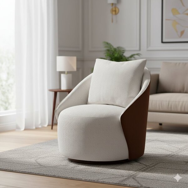 Poltrona Para Sala De Estar 74cm X 64cm Mabel Branco / Terrac