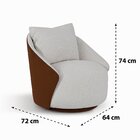 Poltrona Para Sala De Estar 74cm X 64cm Mabel Branco / Terrac