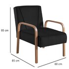 Poltrona Para Sala De Estar Agata Em Veludo Preto