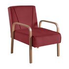 Poltrona Para Sala De Estar Ágata Em Veludo Vermelho