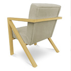 Poltrona Para Sala De Estar Angel Corano Bege Base Metálica D