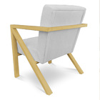 Poltrona Para Sala De Estar Angel Corano Branco Base Metálica