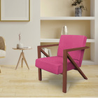 Poltrona Para Sala De Estar Angel Corano Rosa Base Metálica C