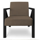 Poltrona Para Sala De Estar Angel Linho Areia Base Metálica P