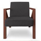 Poltrona Para Sala De Estar Angel Linho Base Metálica Cobre -