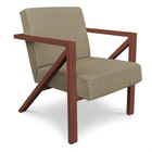 Poltrona Para Sala De Estar Angel Linho Base Metálica Cobre -