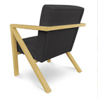 Poltrona Para Sala De Estar Angel Linho Base Metálica Dourada