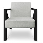 Poltrona Para Sala De Estar Angel Linho Base Metálica Preta -