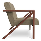 Poltrona Para Sala De Estar Angel Linho Palha Base Metálica C