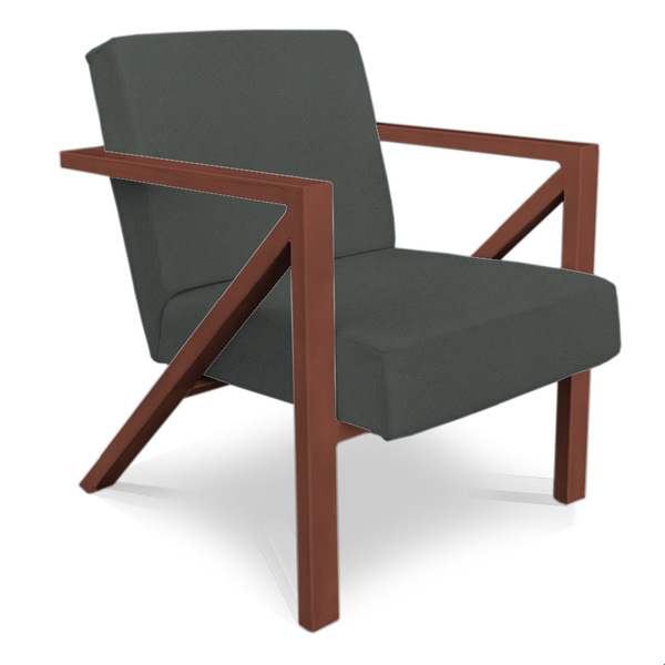 Poltrona Para Sala De Estar Angel Veludo Boucle Base Metálica