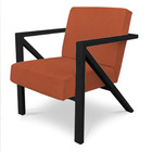 Poltrona Para Sala De Estar Angel Veludo Boucle Base Metálica