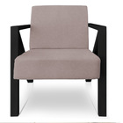 Poltrona Para Sala De Estar Angel Veludo Boucle Base Metálica