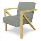 Poltrona Para Sala De Estar Angel Veludo Boucle Bege Gelo Bas