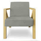 Poltrona Para Sala De Estar Angel Veludo Boucle Bege Gelo Bas