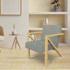 Poltrona Para Sala De Estar Angel Veludo Boucle Bege Gelo Bas