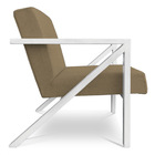 Poltrona Para Sala De Estar Angel Veludo Boucle Marfim Base M