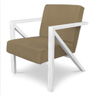 Poltrona Para Sala De Estar Angel Veludo Boucle Marfim Base M