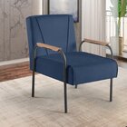 Poltrona Para Sala De Estar Apolo Estilo Contemporâneo Azul M