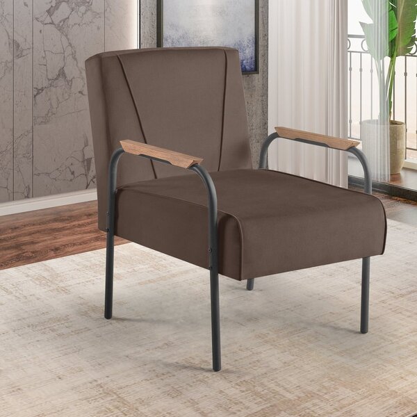 Poltrona Para Sala De Estar Apolo Estilo Contemporâneo Marrom