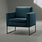 Poltrona Para Sala De Estar Base Apolo Luxo Azul