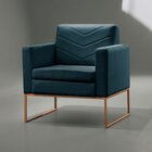 Poltrona Para Sala De Estar Base Apolo Luxo Azul