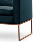 Poltrona Para Sala De Estar Base Apolo Luxo Azul