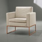 Poltrona Para Sala De Estar Base Apolo Luxo Bege Claro
