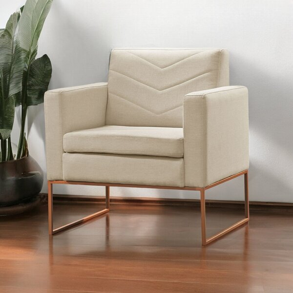 Poltrona Para Sala De Estar Base Apolo Luxo Bege Claro