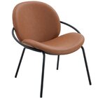 Poltrona Para Sala De Estar Base Em Aço Lea Caramelo