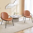 Poltrona Para Sala De Estar Base Em Aço Lea Caramelo