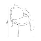 Poltrona Para Sala De Estar Base Em Aço Lea Off White