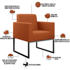 Poltrona Para Sala De Estar Base Fixa De Metal Helô L02 Tecid