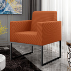 Poltrona Para Sala De Estar Base Fixa De Metal Helô L02 Tecid