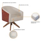 Poltrona Para Sala De Estar Base Giratória De Madeira Mariana