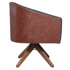 Poltrona Para Sala De Estar Base Giratória De Madeira Mariana