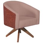 Poltrona Para Sala De Estar Base Giratória De Madeira Mariana