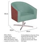 Poltrona Para Sala De Estar Base Giratória De Metal Mariana