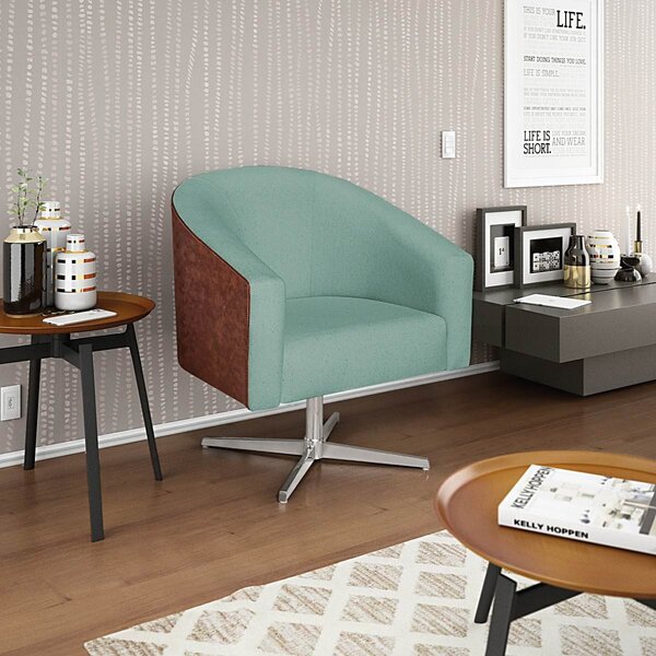 Poltrona Para Sala De Estar Base Giratória De Metal Mariana