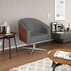 Poltrona Para Sala De Estar Base Giratória De Metal Mariana