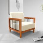 Poltrona Para Sala De Estar Bex Corda Náutica Linho Off-white