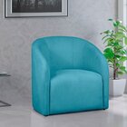 Poltrona Para Sala De Estar Boucle Lara Azul Turquesa