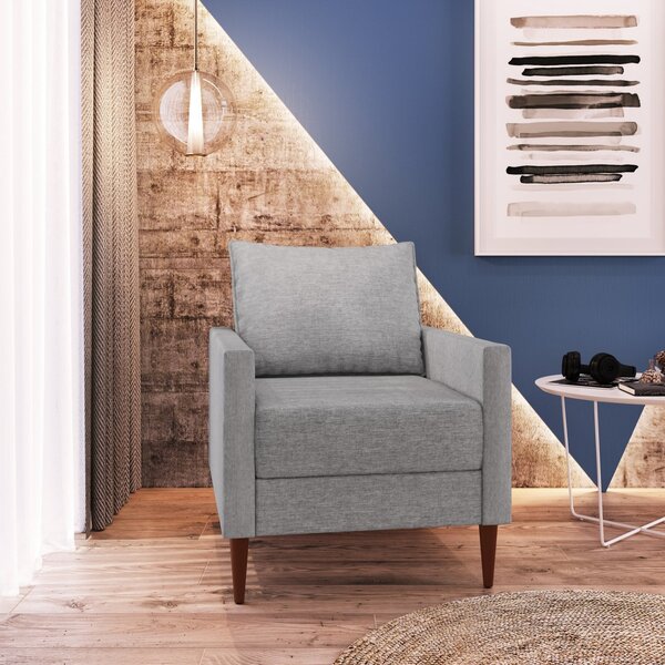 Poltrona Para Sala De Estar Br 0,8 (1 Ass 0,55) Fideris Cinza