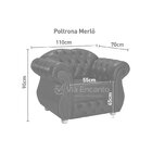 Poltrona Para Sala De Estar Chest Merlô Design De Luxo Marrom