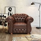 Poltrona Para Sala De Estar Chest Merlô Design De Luxo Marrom