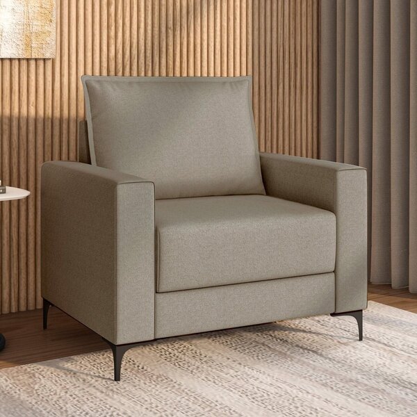 Poltrona Para Sala De Estar Com Pés De Metal Coleção Premium