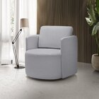 Poltrona Para Sala De Estar Dakota Cinza Decorativa Giratória